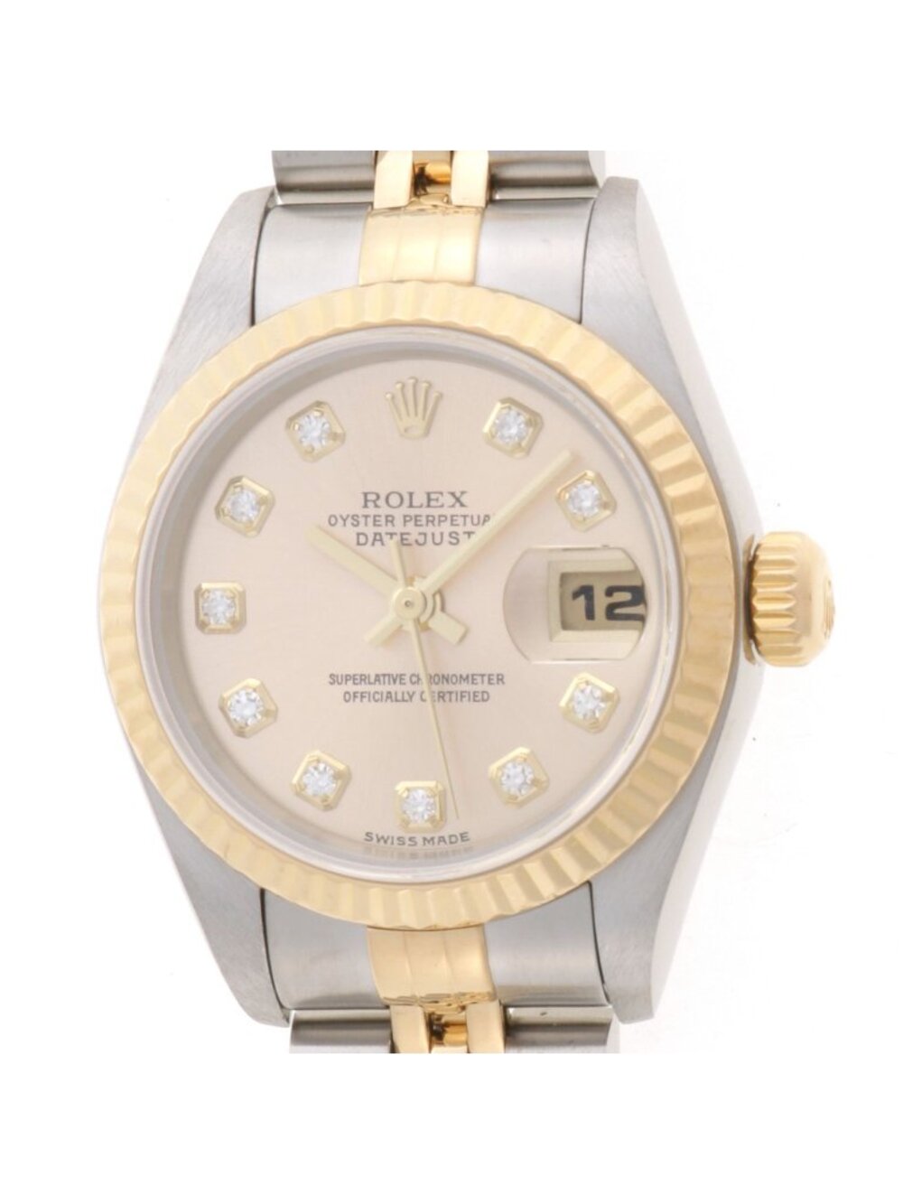 Rolex Datejust 26 Watch 18k Yellow Gold SS Champagne Dial Automatic